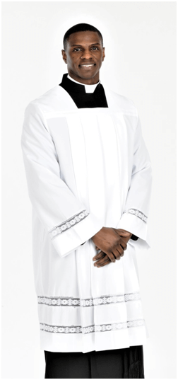 Church Alb Robe Deacon Clergy Vestments Solid Roll Collar Men White | eBay
